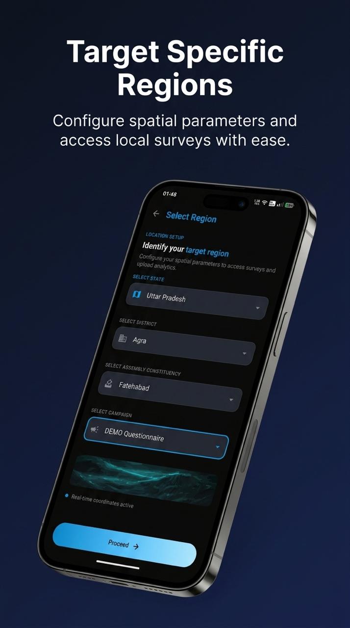 Consent screen explaining privacy and survey participation rules