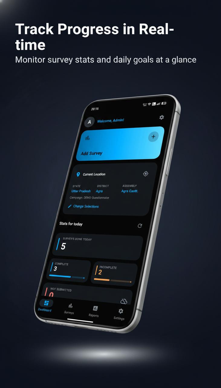 Survey consent and privacy screen in the app